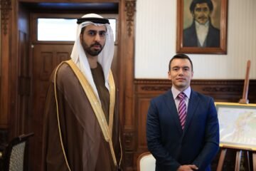Daniel Noboa y ministro de Emiratos Árabes Unidos acuerdan fortalecer cooperación en inteligencia artificial